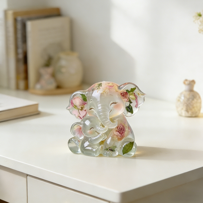 Mother & Baby Elephant Hug Ornament Resin Mold