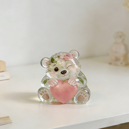 Cute Heart Bear Ornament Resin Mold