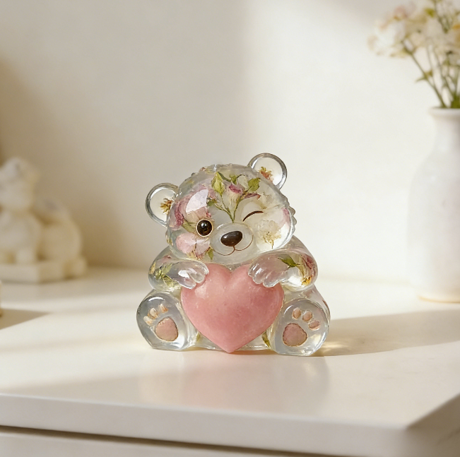 Cute Heart Bear Ornament Resin Mold