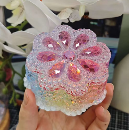 Handmade Diamond Flower Storage Jar Resin Mold