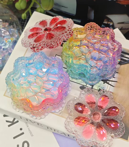 Handmade Diamond Flower Storage Jar Resin Mold