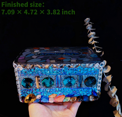 Handmade Diamond-Shaped Rectangular Large-Capacity Tissue Box Resin Mold