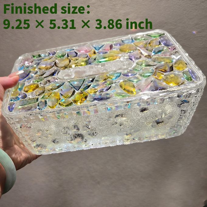 Handmade Diamond-Shaped Rectangular Large-Capacity Tissue Box Resin Mold