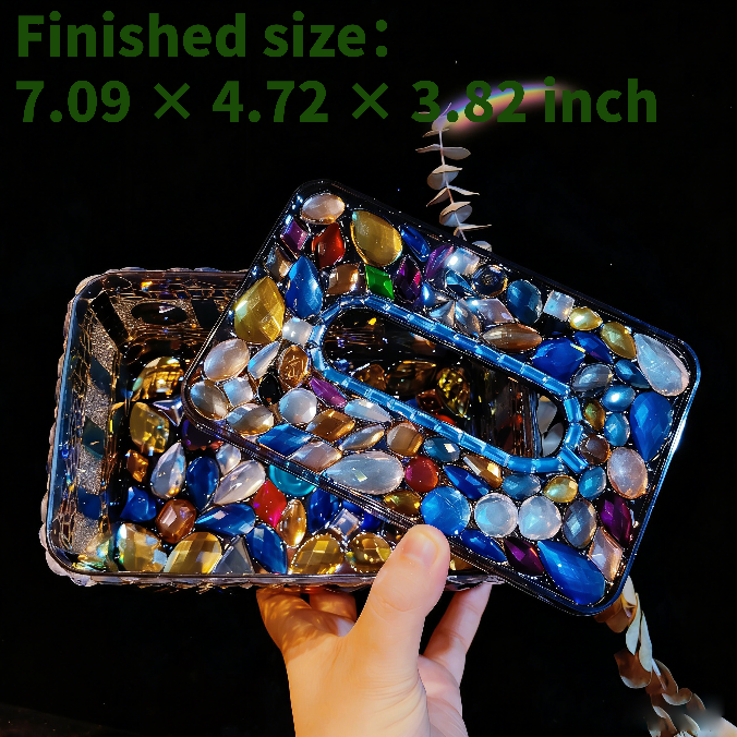 Handmade Diamond-Shaped Rectangular Large-Capacity Tissue Box Resin Mold