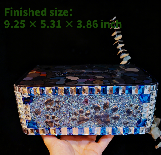 Handmade Diamond-Shaped Rectangular Large-Capacity Tissue Box Resin Mold