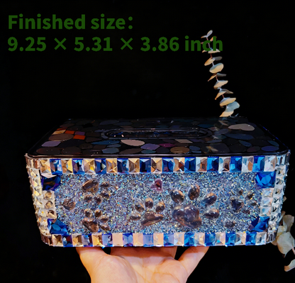 Handmade Diamond-Shaped Rectangular Large-Capacity Tissue Box Resin Mold