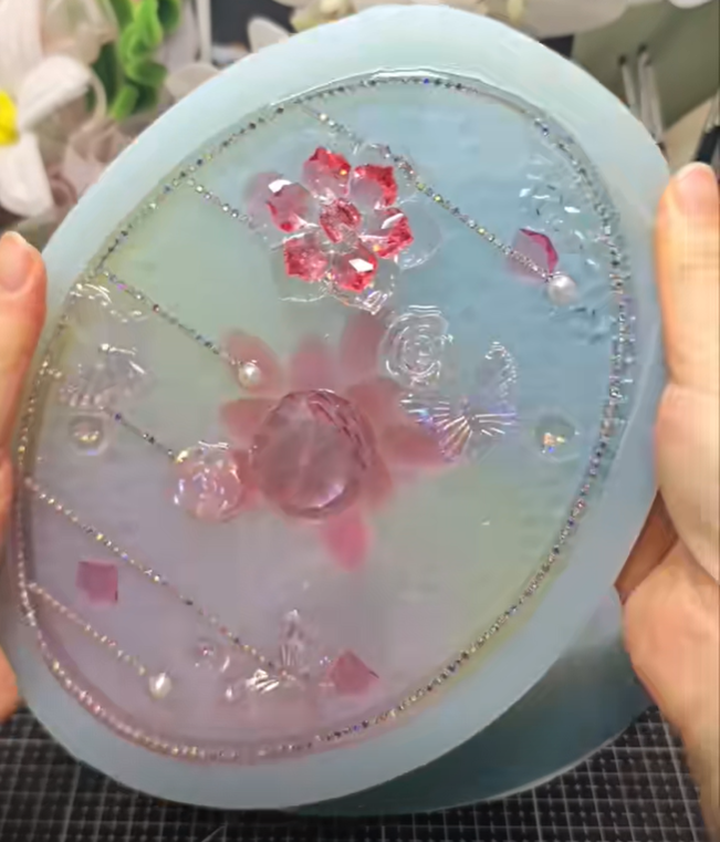 Handmade Diamond-Shaped Large Oval Storage Box Resin Mold