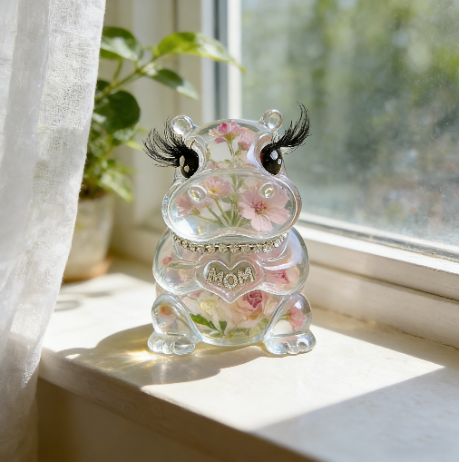 Handmade Heart Gesture Hippo Resin Ornament Mold