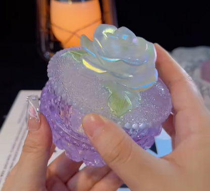 Handmade Diamond Rose Round Jar Storage Resin Mold