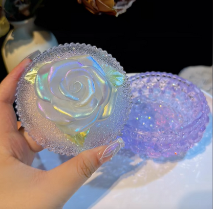 Handmade Diamond Rose Round Jar Storage Resin Mold