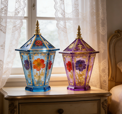 Vintage Lantern Storage Box Resin Mold with Star & Sun Embossed Lid