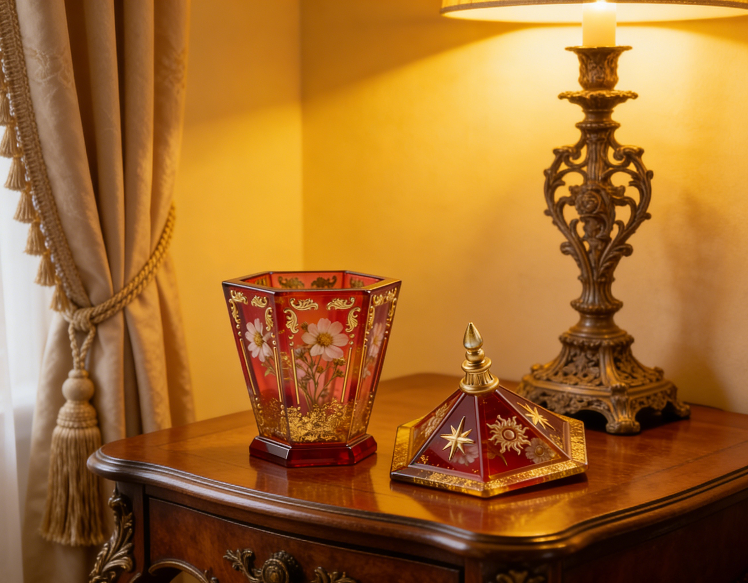 Vintage Lantern Storage Box Resin Mold with Star & Sun Embossed Lid