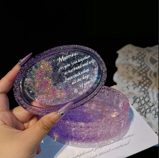 Handmade Diamond Oval Anniversary Storage Jar Resin Mold