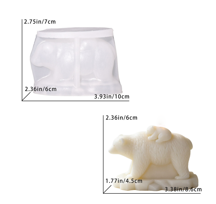 Mother & Baby Polar Bear Ornament Resin Mold