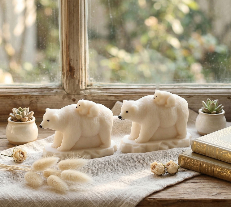 Mother & Baby Polar Bear Ornament Resin Mold
