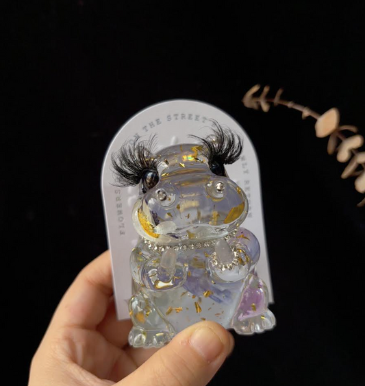 Handmade Shiny Middle Finger Hippo Ornament Resin Mold