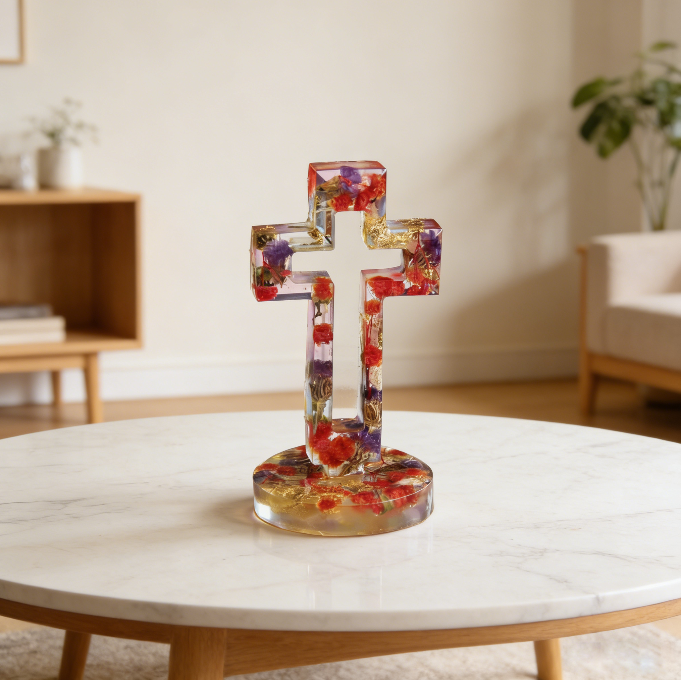 Hollow Cross Ornament Resin Mold