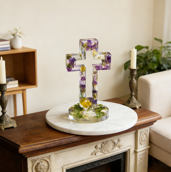 Hollow Cross Ornament Resin Mold