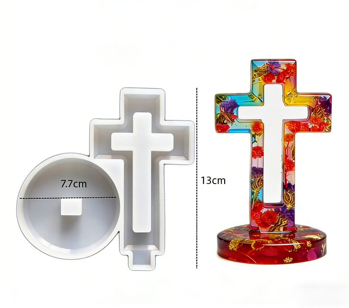 Hollow Cross Ornament Resin Mold