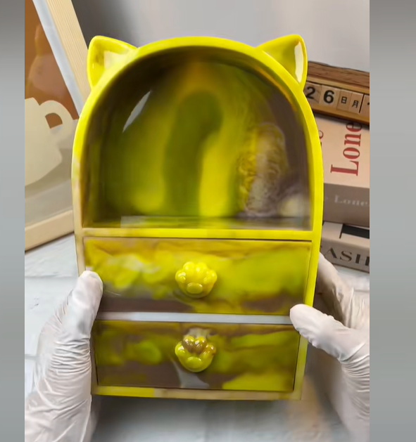 Cute Cat Ear Drawer Ornament Storage Resin Mold