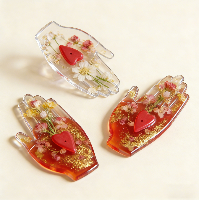 Love in the Palm Ornament &Incense Holder Resin Mold