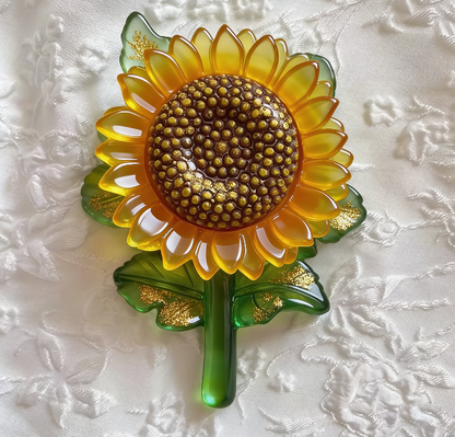 Handmade One Bloom Rose & Sunflower Storage Jar Resin Mold