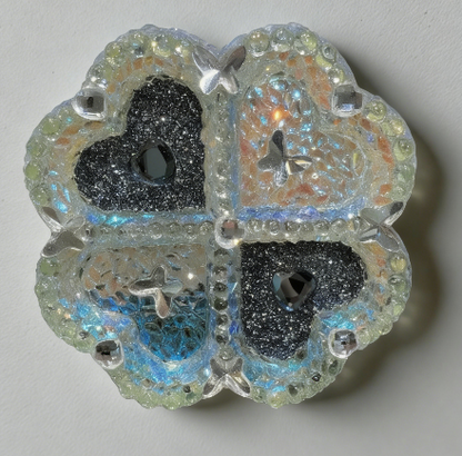 Handmade Diamond Heart Four-Compartment Tray Resin Mold