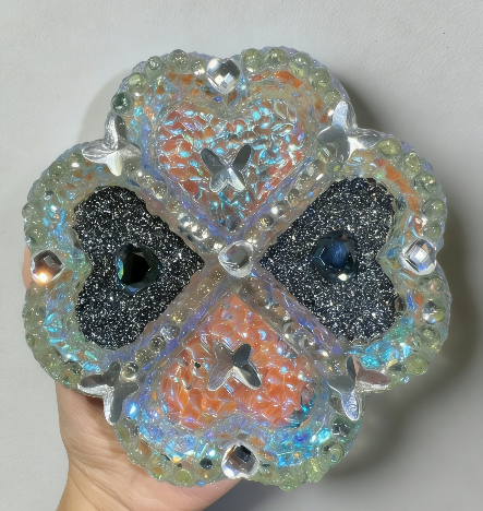 Handmade Diamond Heart Four-Compartment Tray Resin Mold