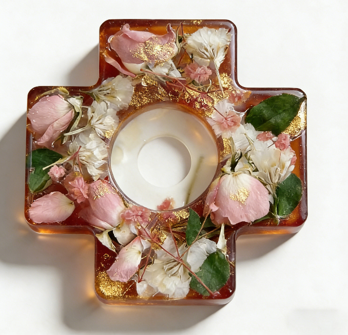 Cross Candle Holder Ornament Resin Mold