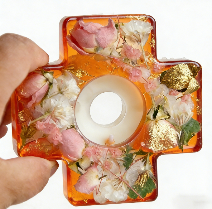 Cross Candle Holder Ornament Resin Mold