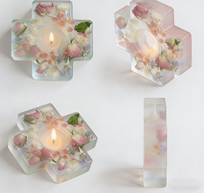Cross Candle Holder Ornament Resin Mold
