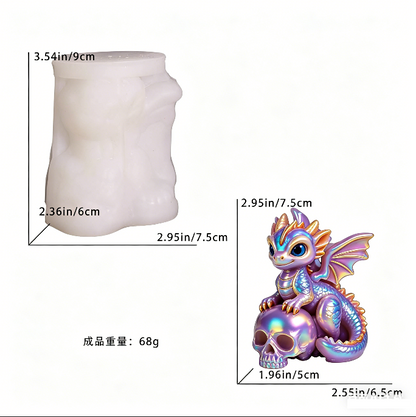 Evil Dragon Skeleton Figurine Resin Mold