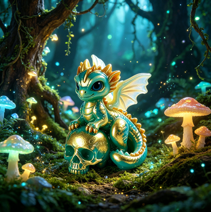 Evil Dragon Skeleton Figurine Resin Mold