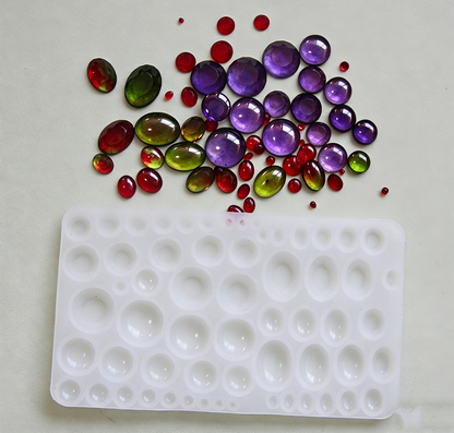 Round & Oval Small Gemstone Resin Molds