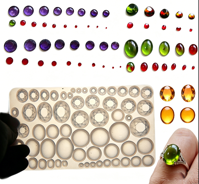 Round & Oval Small Gemstone Resin Molds