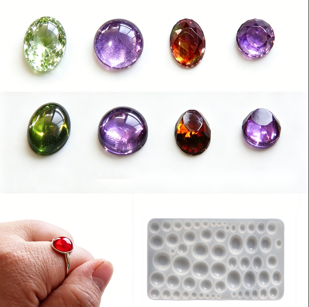 Round & Oval Small Gemstone Resin Molds