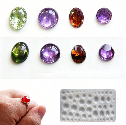 Round & Oval Small Gemstone Resin Molds
