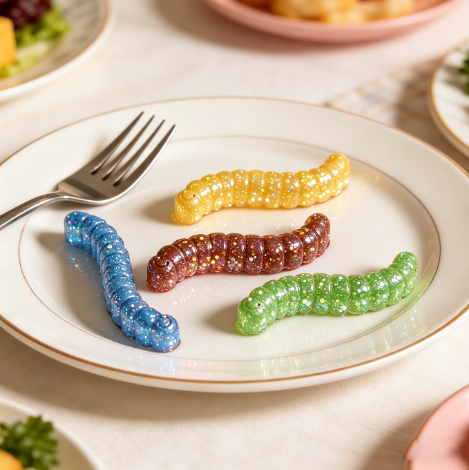 6-Cavity Cute Funny Cat Caterpillar Ornament Resin Mold