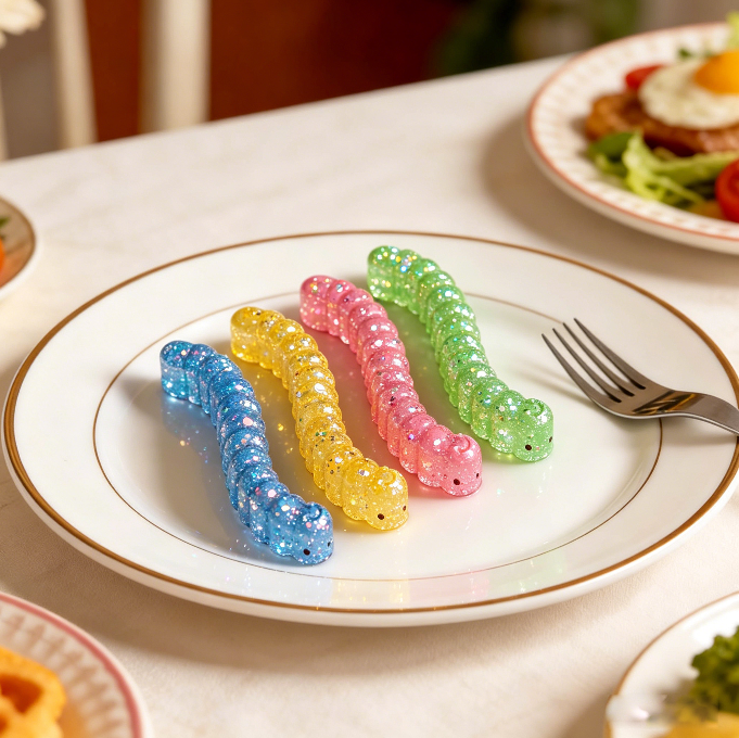 6-Cavity Cute Funny Cat Caterpillar Ornament Resin Mold