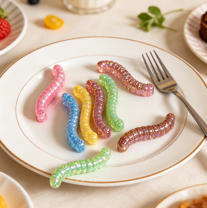 6-Cavity Cute Funny Cat Caterpillar Ornament Resin Mold