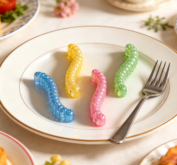6-Cavity Cute Funny Cat Caterpillar Ornament Resin Mold