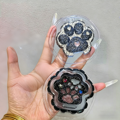 Handmade Diamond Cat Paw Shape Flip-Top Box Storage Resin Mold