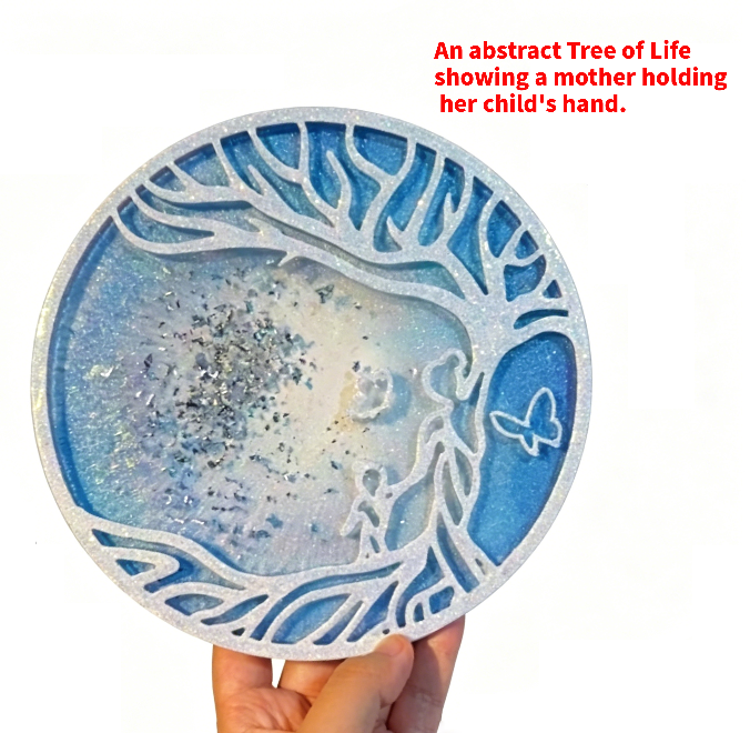 Handmade Mother Holding Child Tree of Life Hanging Ornament Resin Mold