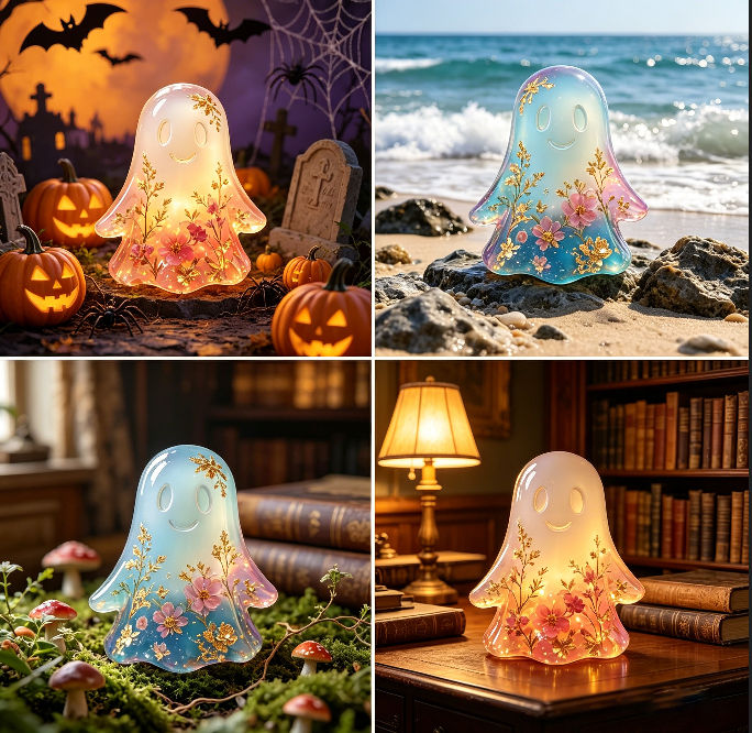 Cheerful Little Ghost Figurine Resin Mold