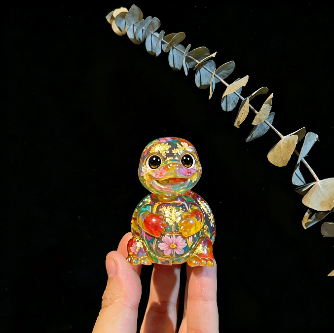 Molde de resina para adorno de tortuga risueña hecho a mano 