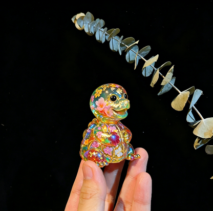 Molde de resina para adorno de tortuga risueña hecho a mano 