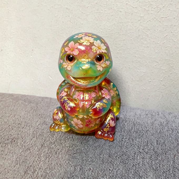 Molde de resina para adorno de tortuga risueña hecho a mano 