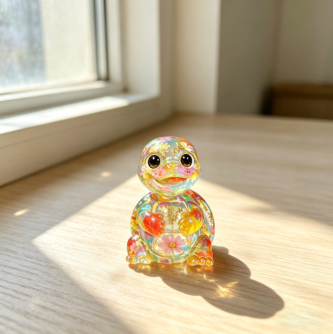 Molde de resina para adorno de tortuga risueña hecho a mano 