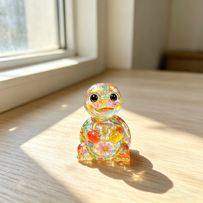 Molde de resina para adorno de tortuga risueña hecho a mano 