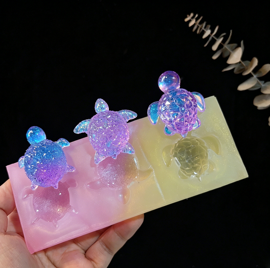 Handmade 3pcs Diamond Turtle Resin Mold